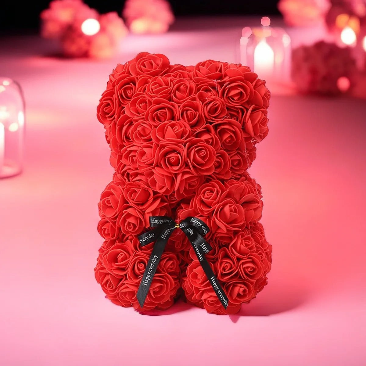Ημέρα του Αγίου Βαλεντίνου 25cm Aρκουδάκι με κόκκινα τριαντάφυλλα