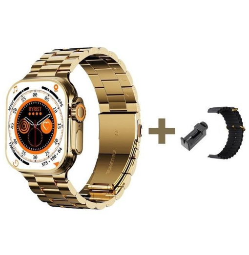 Smartwatch με παλμογράφο & ένδειξη μηνυμάτων με Bluetooth 9 Series Ultra Max χρυσό