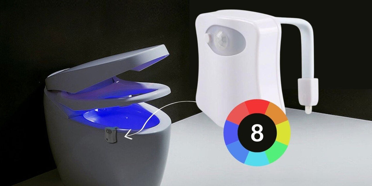 ToiletGlow νυχτερινό φως για την τουαλέτα, αισθητήρας κίνησης, 8 χρώματα